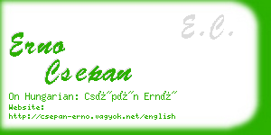 erno csepan business card